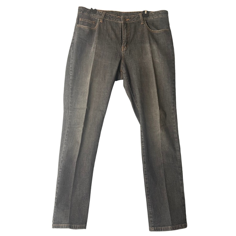 Jeanology‎ Collection Womens Gray Straight Leg Jeans Size 16 V0364 Stretch Denim